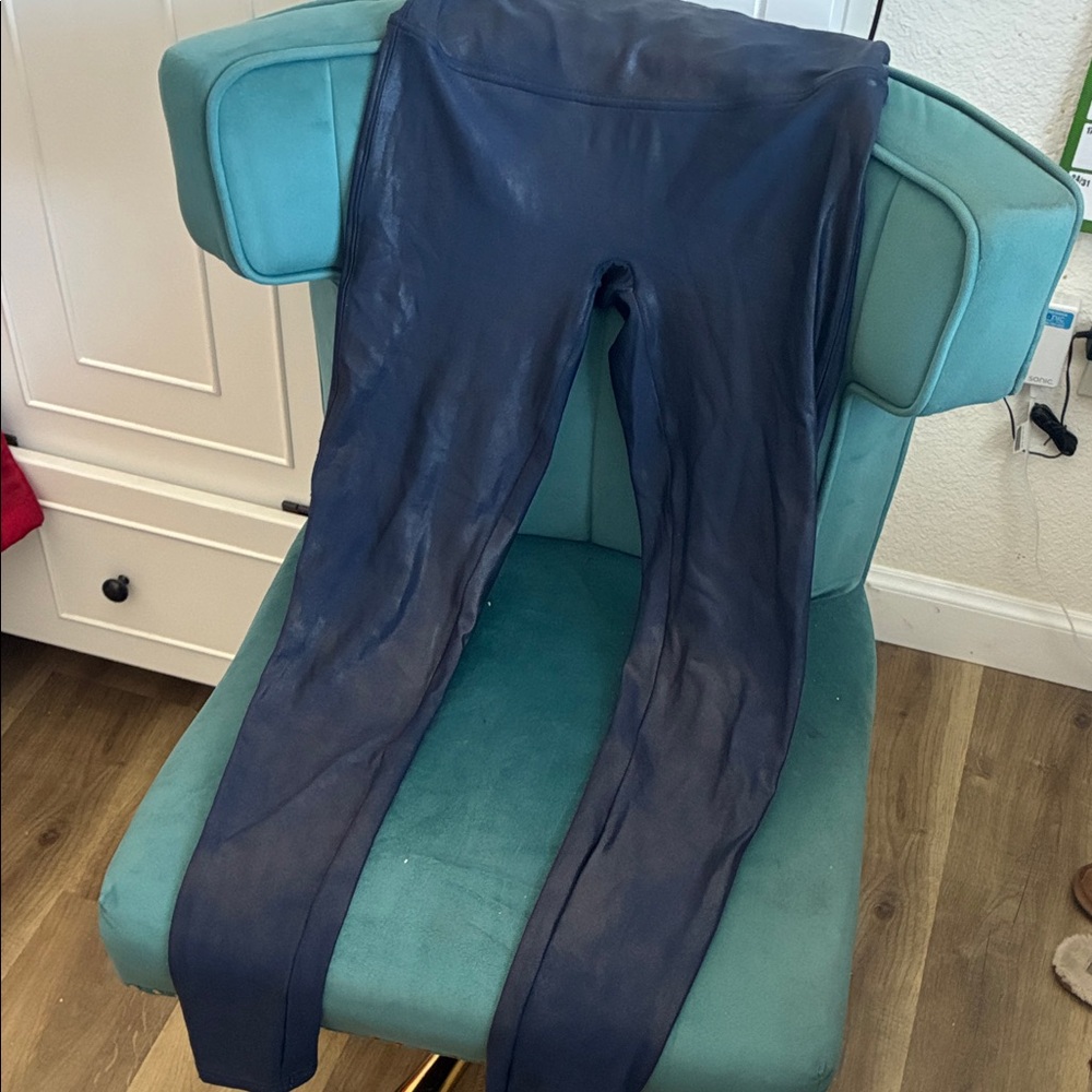 Navy Blue SPANX leggings, L